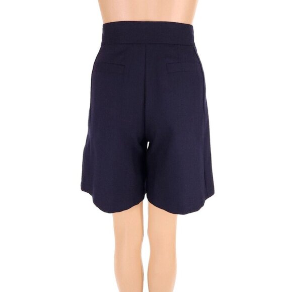 Ottod'ame Pleated Wool Blend Shorts Size 2 Blue NWT - Picture 6 of 12